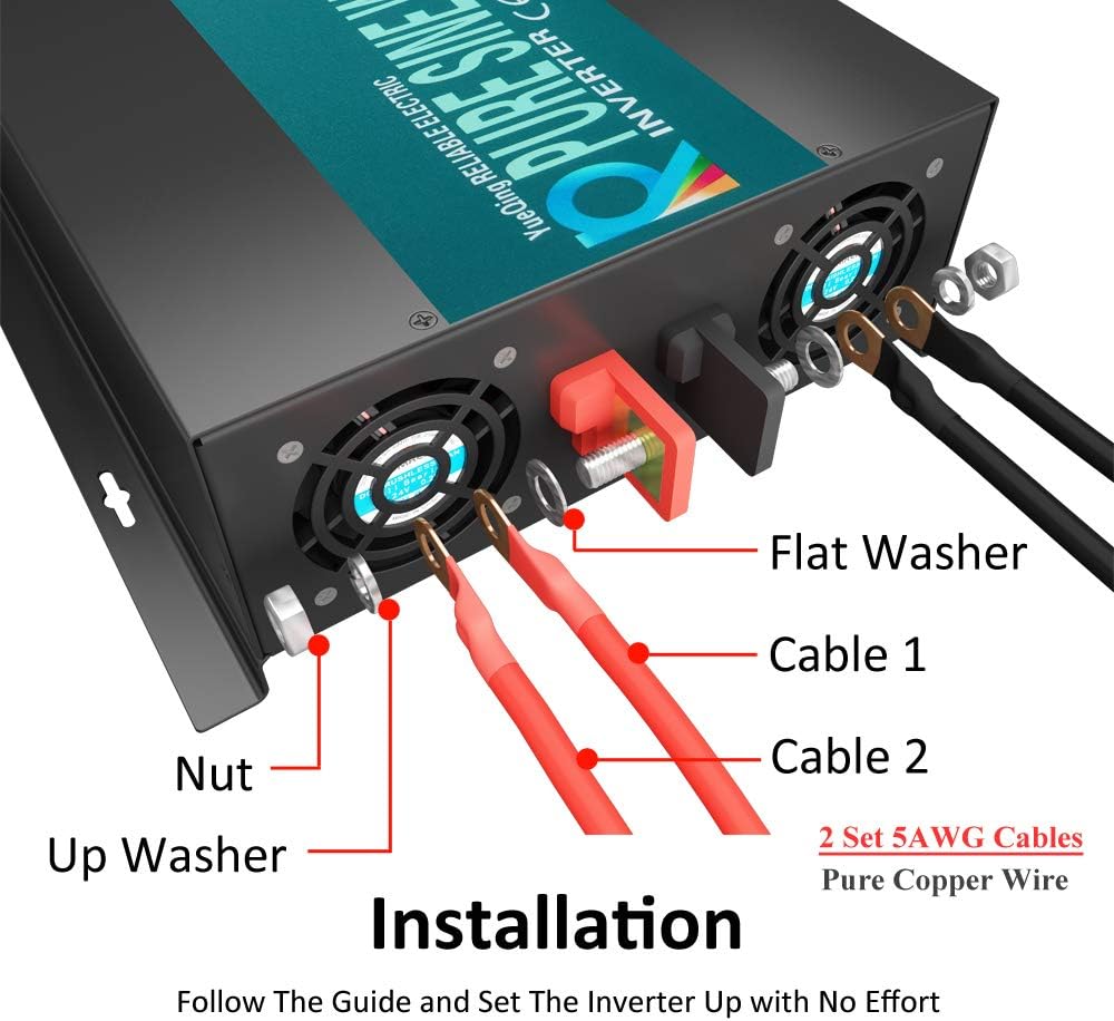 Reliable 3000W High Efficiency Pure Sine Wave Solar Power Inverter 12V 120V 60Hz Power Converter LED Display