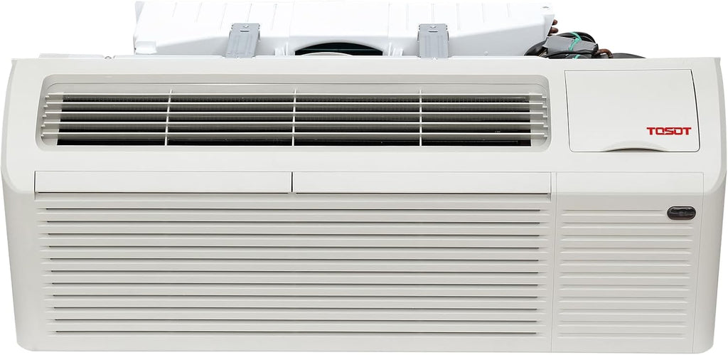 TOSOT 15,000 BTU PTAC Unit with Inverter Heat Pump and 3.5kW Electric Heater, Packaged Terminal Air Conditioner for Heating and Cooling, 11.6 COP, R32 Refrigerant, Works in 20°F to 115°F, 230V