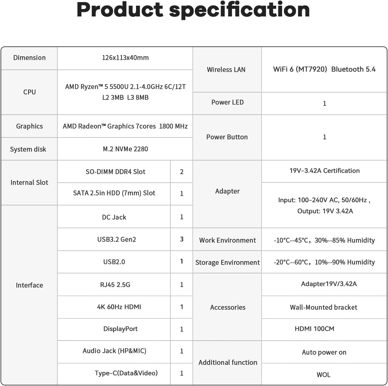 Beelink Mini PC SER5 5500U AMD Ryzen 5 Processor(6C/12T, up to 4.0GHz), Mini Computer 16GB DDR4 500GB NVMe SSD, Micro PC 4K HD Dual Display HDMI/DP1.4/WiFi 6/Bluetooth 5.2/2.5Gbps Ethernet