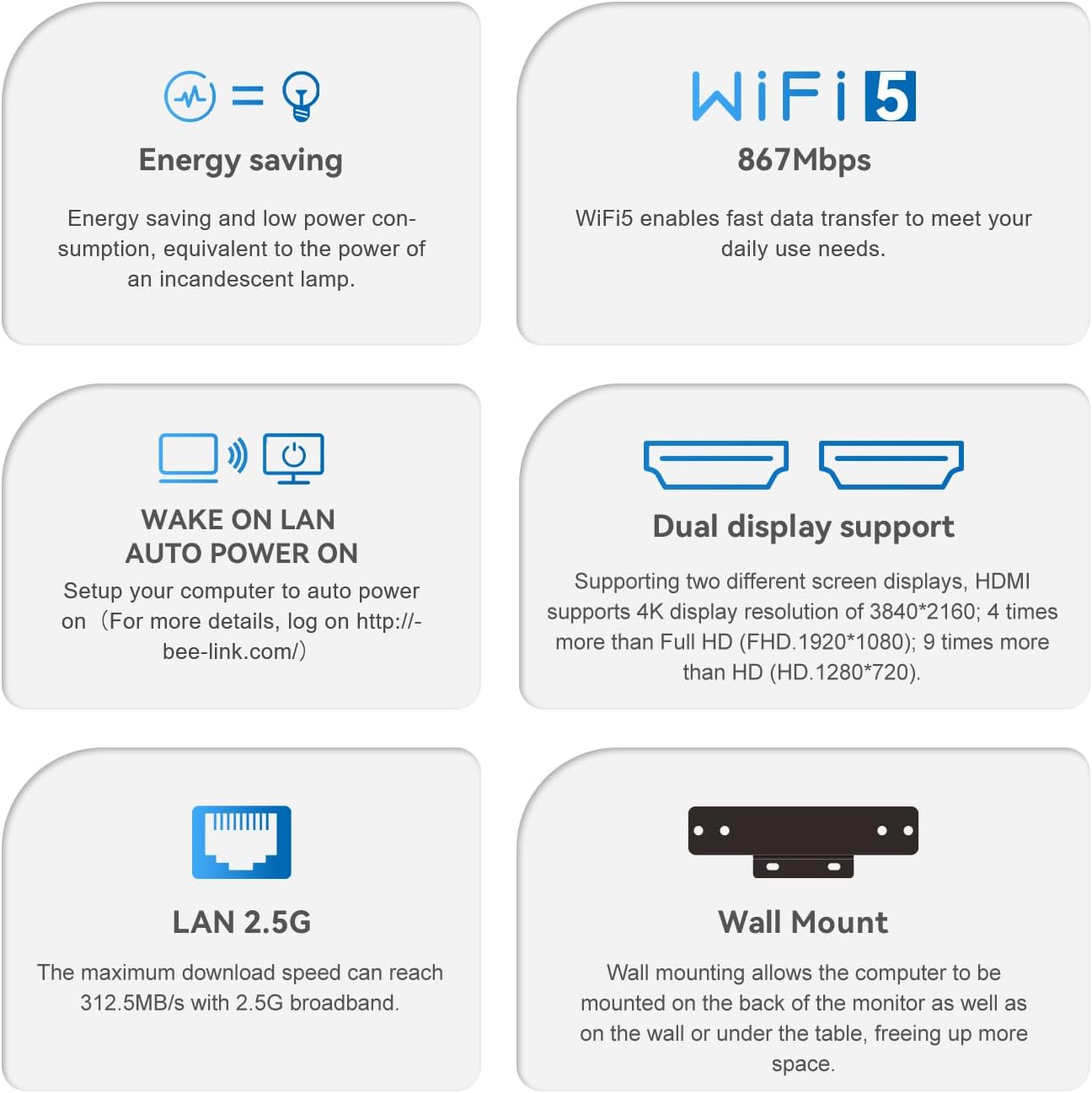 Beelink Mini PC, Mini Computer Mini S12 12th Gen Quad-Core N95, Desktop Computers 12G LPDDR5 RAM 256G SSD, Small PC 4K UHD Dual HDMI, Dual WiFi/2.5G/BT4.0 for Office/HTPC/Home/W11 Home