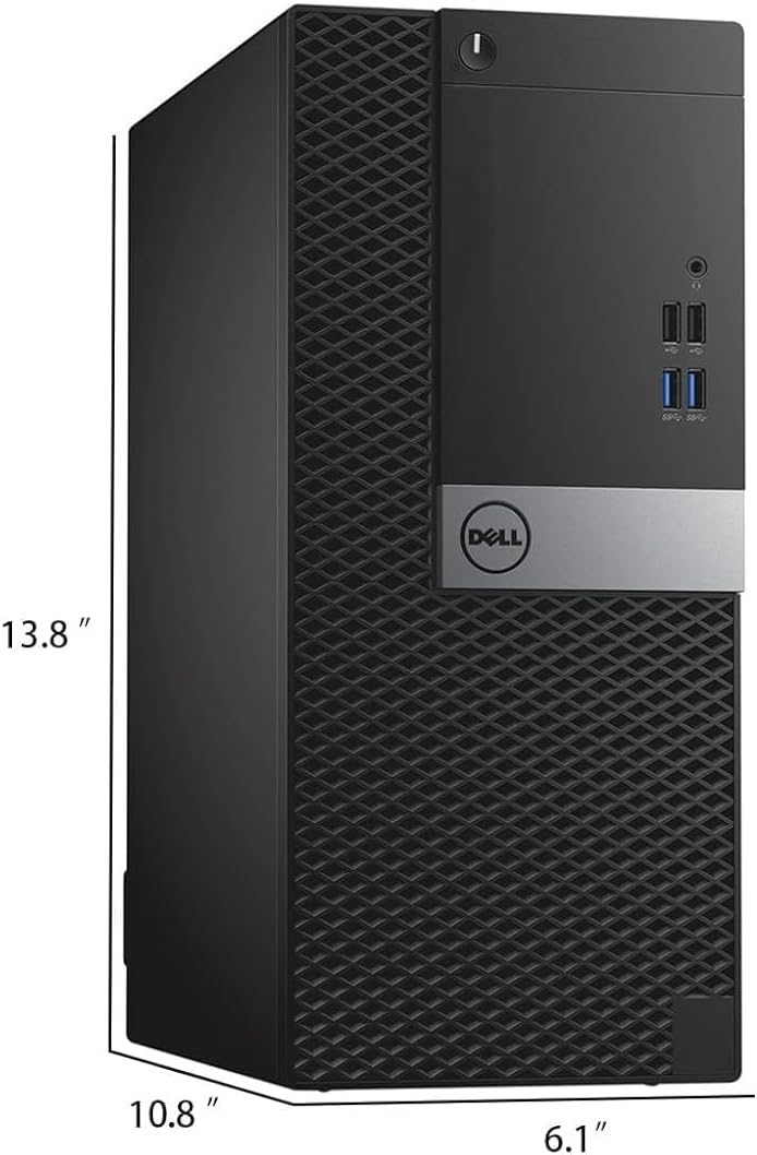 Dell OptiPlex 7040 Mini Tower Desktop PC, Windows 11 Pro, Core i7-6700, 8GB RAM, 256GB SSD, Keyboard & Mouse (Renewed)