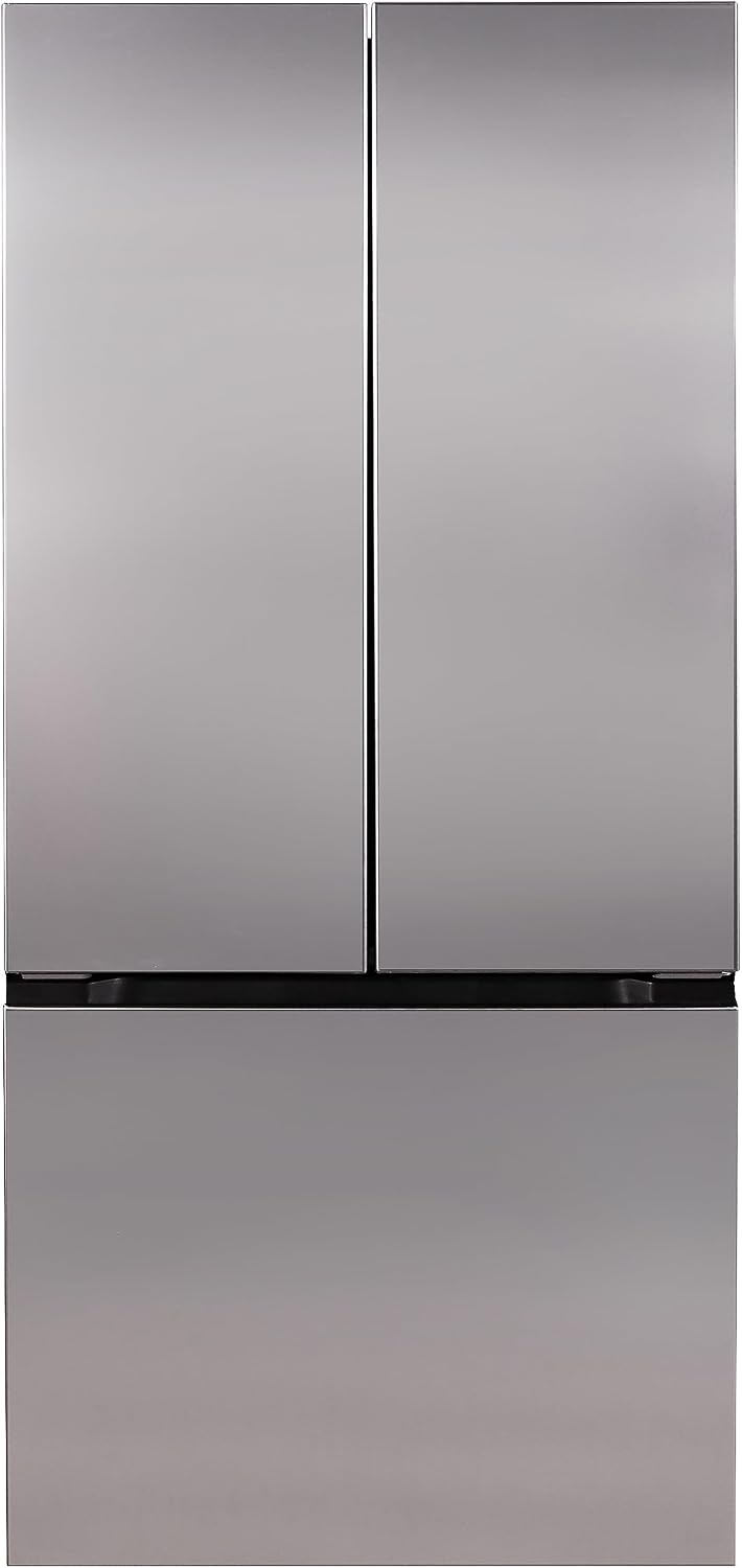 West Bend Refrigerator Freestanding French Door Design Fridge with 5.1 Cu.Ft. Freezer Capacity, Adjustable Electronic Control and Frost Free Defrost, 17.5-Cu.Ft, Metallic