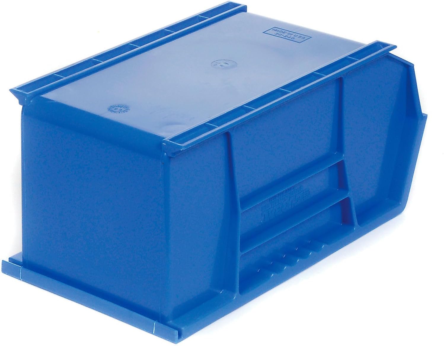 Global Industrial Plastic Hanging & Stacking Bin, 14-3/4'L x 8-1/4'W x 7' H, Blue, Space-Saving Multi-Purpose Storage Bin, 60 lbs Weight Capacity, Lot of 12
