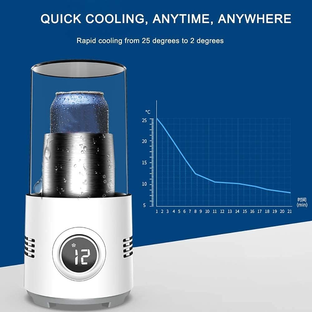 Electric cooler Electric Cooling Mug Smart Beverage Cooler Cup 2 in 1 Heating And Cooling Cup Fast Cooler Electric Cooling Mug Cup for Beer Beverage Can Coffee