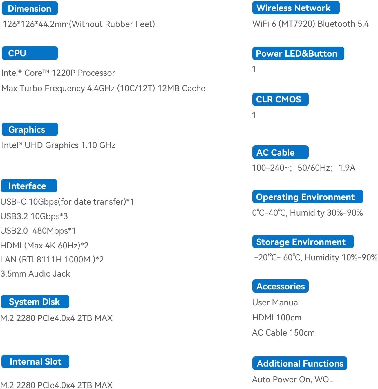 Beelink EQi12 Mini PC W11 Pro, i3-1220P(10C/12T up to 4.4 GHz), 16GB DDR4 500G NVME SSD with UHD Graphics Built in PSU WiFi 6/BT5.2/Dual Display Mini PC Computer