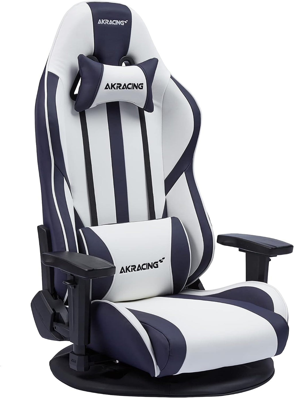 エーケーレーシング(Akracing) Racing Gaming Floor Chair, White, V2, Heavy Duty PU Leather, 180° Reclining, Home, Remote, Large