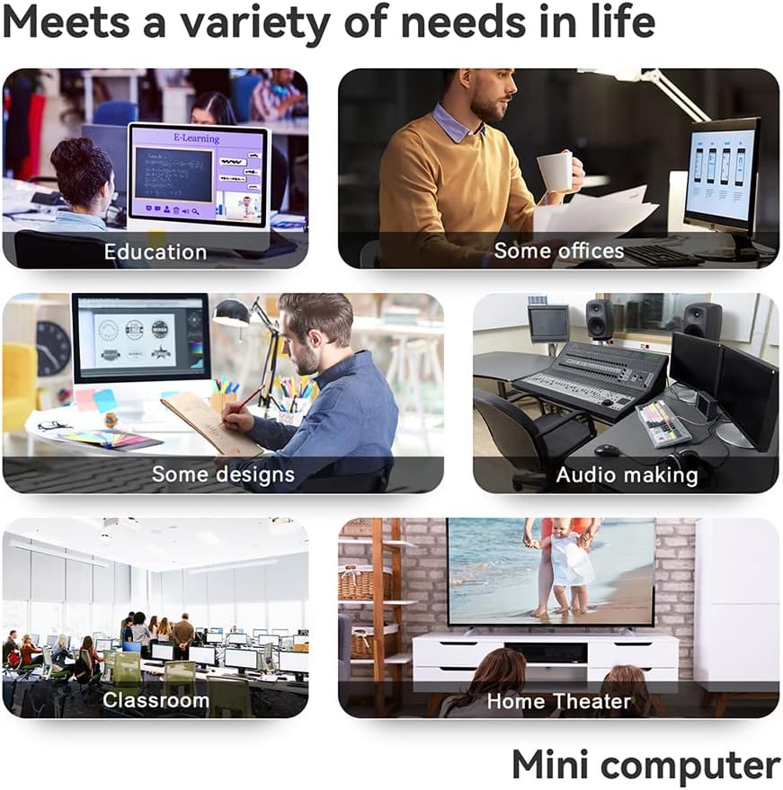Beelink MINI S12 Mini PC with Processor N95 (4C/4T), 8G DDR4/256G SSD 4K UHD, Dual HDMI Ports, WiFi5, BT4.2 2.5G LAN Micro Computer Support Auto Power On, WOL