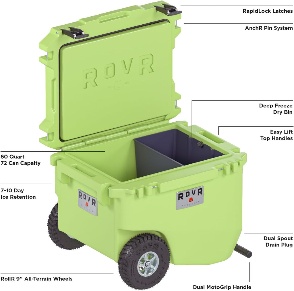 RovR Hard Cooler – Heavy Duty Insulated Cooler Box for Camping, Beach, Travel, Tailgating, Fishing, and Parties – Rugged Portable Cooler for Long Ice Retention