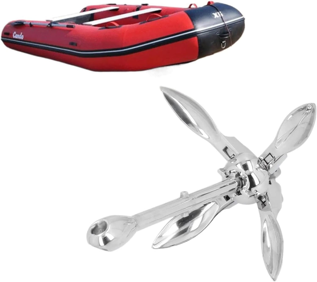 Folding Anchor, Foldable Grapnel Anchor 316 Stainless Steel Practical Hardware,for Small Boats Canoe Paddle Boards