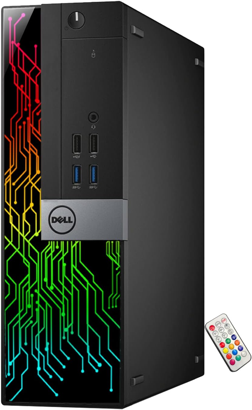 Dell OptiPlex 5060 SFF RGB Computer PC, Intel Core i5-8500, RX 550 4GB GDDR5, 32GB RAM, 512GB NVMe, 1TB HDD, 22 Inch HDMI Monitor, Gaming Headset, WiFi, Bluetooth, Windows 11 Pro (Renewed)