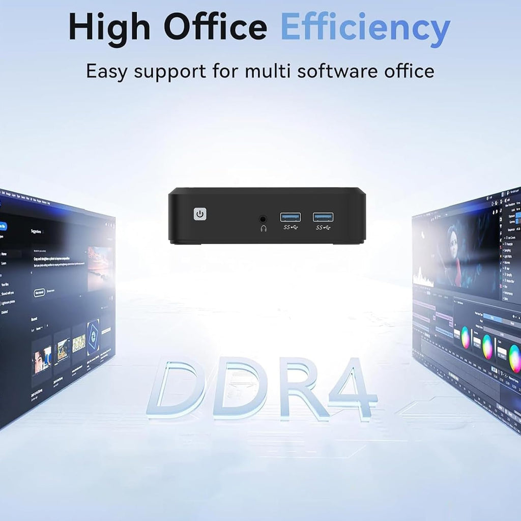 Mini PC,AMD Ryzen 3 2200U Mini Computers Up to 3.4GHz 2c/4t, 8GB DDR4, 256GB SSD & M.2 NVME Mini Gaming PC with Dual HDMI Display/Wifi5/BT4.2 Gaming/Office/Design