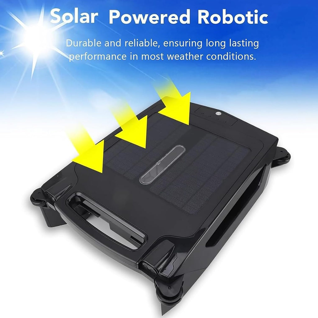 Pool Robot Cleaner, Solar Pool Skimmer Basket Cleaner Robotic, IPX7 Water Proof, Automatic Obstacle Avoidance Dual Charging Options,80㎡ 450um,for Home Use