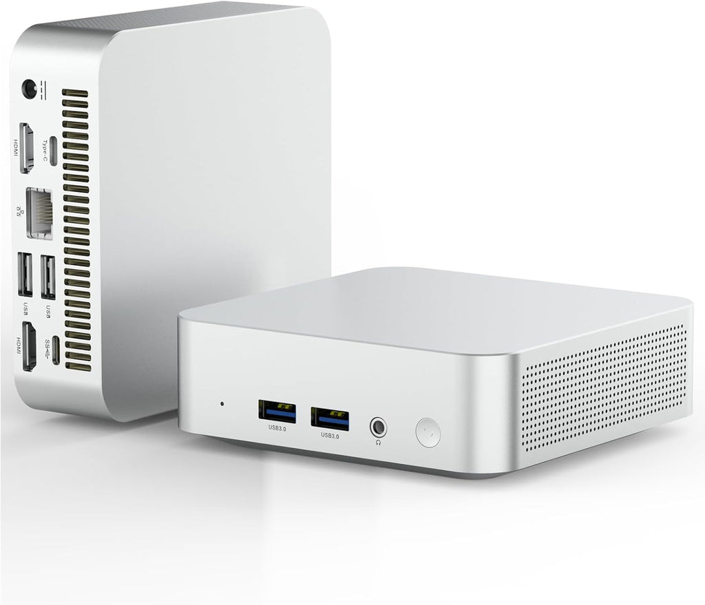 Mini PC (4C/4T) 8GB RAM 128GB SSD Support 2T desktop computers windows/WiFi/BT/DC/RJ45 LAN 1000M/USB*4/USB-C*2 /HDMI*2 4K Dual Display 2.4G/5G WiFi & BT4.2 Mini Desktop Computer Home Office (N3700)