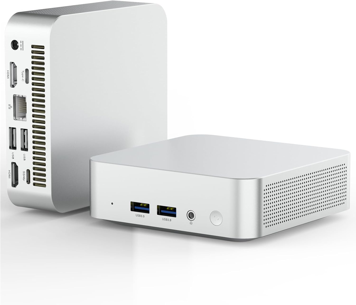 Mini PC (4C/4T) 8GB RAM 128GB SSD Support 2T desktop computers windows/WiFi/BT/DC/RJ45 LAN 1000M/USB*4/USB-C*2 /HDMI*2 4K Dual Display 2.4G/5G WiFi & BT4.2 Mini Desktop Computer Home Office (N3700)