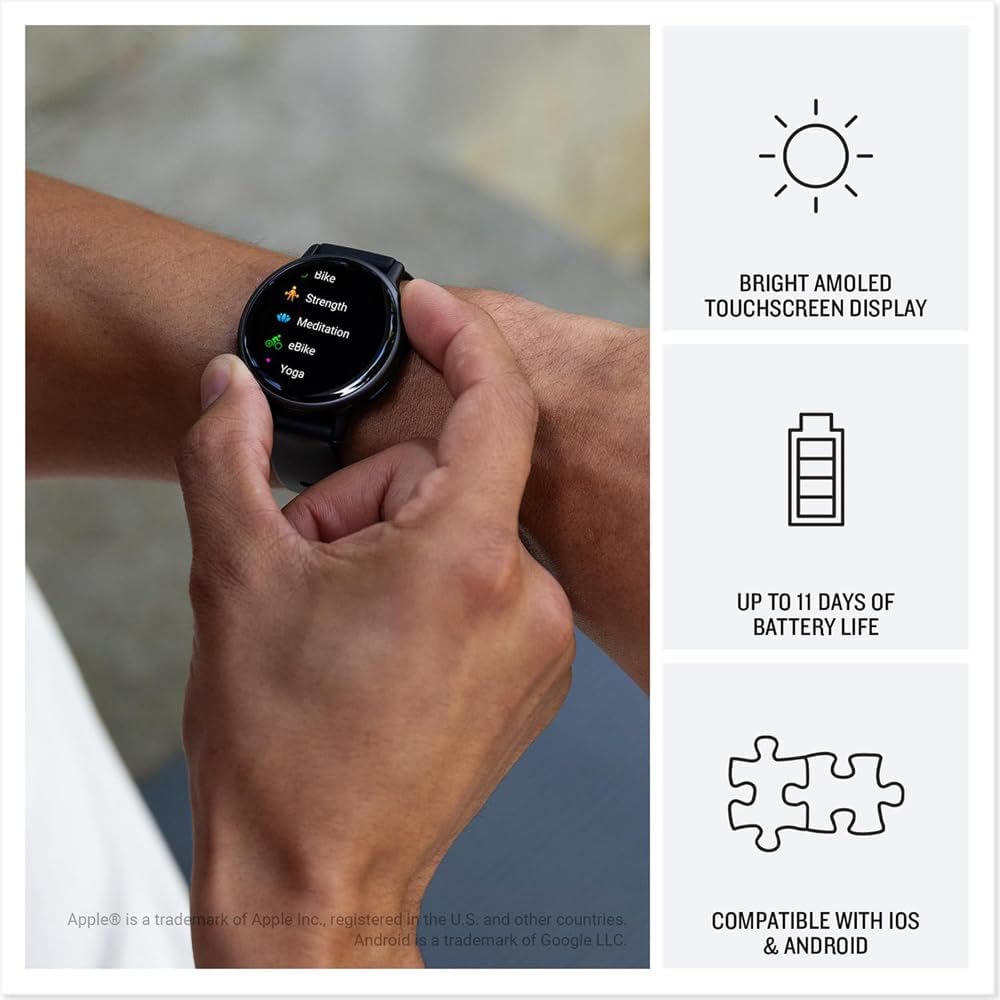 Garmin 010-02862-11 Vivoactive 5 Fitness Smartwatch, Ivory Bundle with Deco Essentials 2-Pack Screen Protector and 2 YR CPS Enhanced Protection Pack