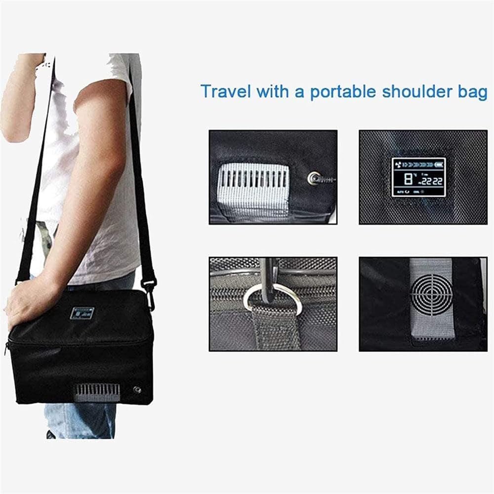 Insulin Cool Box Refrigerator, Electric Cooler Mini Cool Box Cooler Bag Electric Insulin Cooler Container Thermostat USB Suitable for Travel/Interferon/Storage of Medicines, 2 Battery