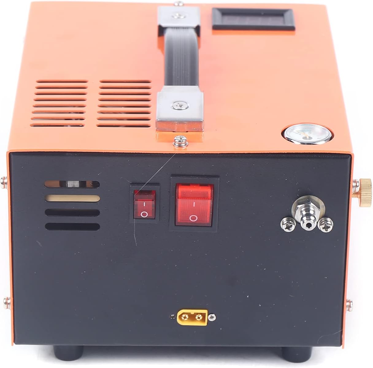Electric Air Compressor 300 Bar 4500Psi, 12V 30Mpa High Pressure Airgun High Pressure Air Compressor Built-in Transformer Portable High Pressure Pump with Fan Cooling System & LED Display