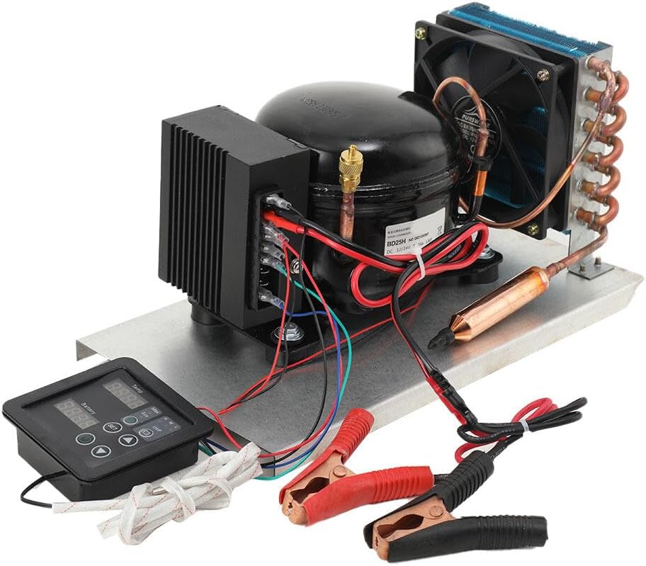 12V-24V DC Car Refrigeration Air Compressor Fridge Freezer Natural Cooling/Air-cooled BD25HC With Temperature Controller