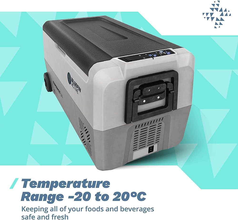 Bluefin Active Expedice 36L | Portable Travel Fridge | Advanced Cooling & Freezing Technology | Energy Efficient Charging | Dual Storage Compartments | Smartphone App Control | LCD Display | AC & DC