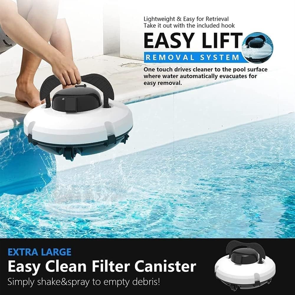 Cordless Automatic Pool Cleaners, 120 Minutes Wall Climbing Pool Cleaning Robot, Fully Automatic Pool Vacuum Cleaner with Upgraded Ultra-Fine Filters