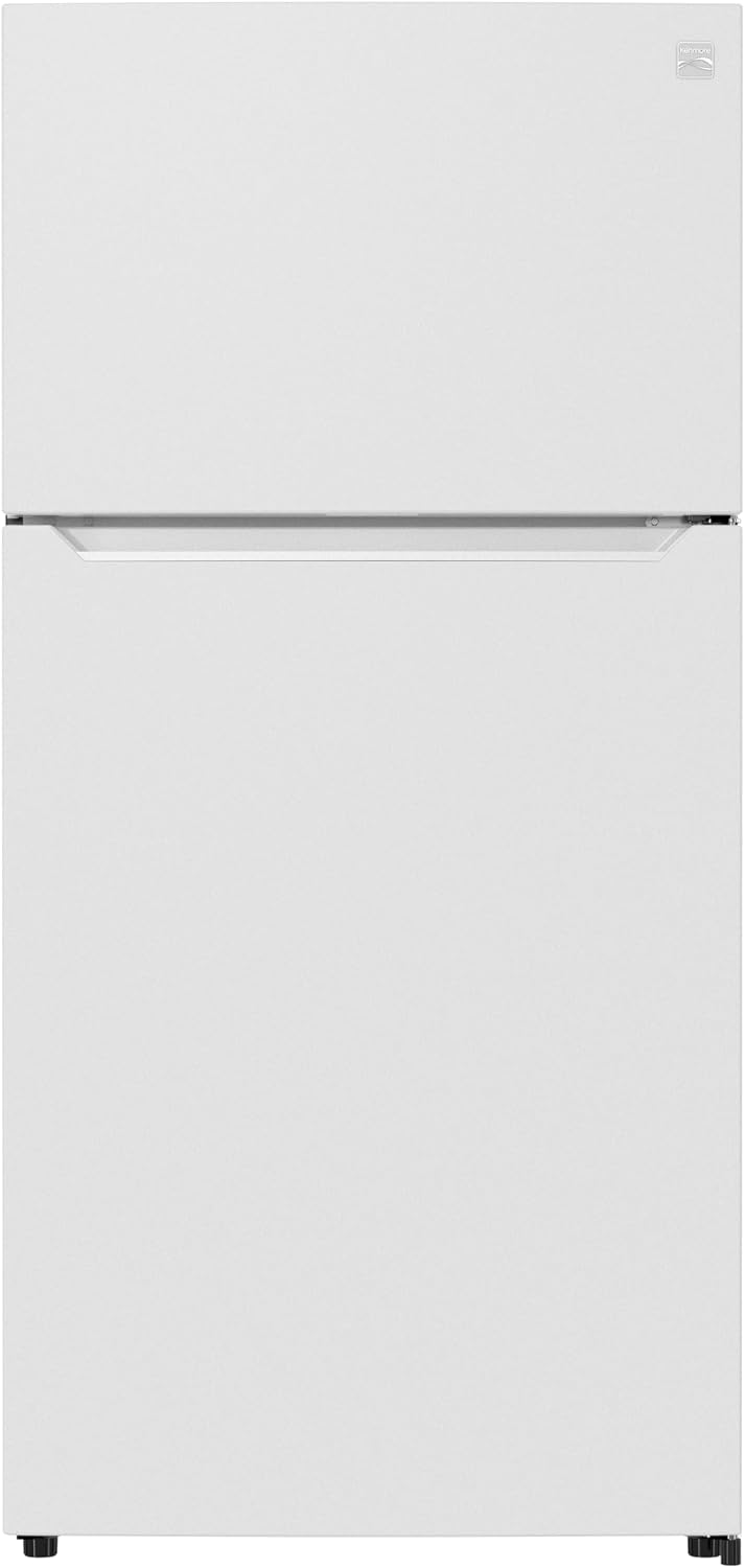 Kenmore 33' Top Mount Refrigerator with Freezer - Adjustable Shelving, Humidity-Controlled Crispers, Optional Ice Maker, LED Lighting, ENERGY STAR Certified, 25 cu. ft. Capacity - White