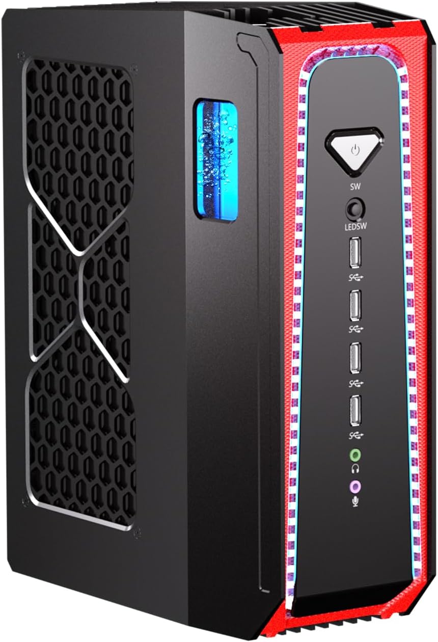 msecore Mini AI PC Liquid Cooled, 14th Gen Core i9-14900F with 64G DDR5 RAM 4T PCIE4.0 SSD Desktop Computer, RTX5070 12G, 8K, 1*HDMI, 3*DisplayPort, Optical, WiFi 6e, Windows 11 Pro