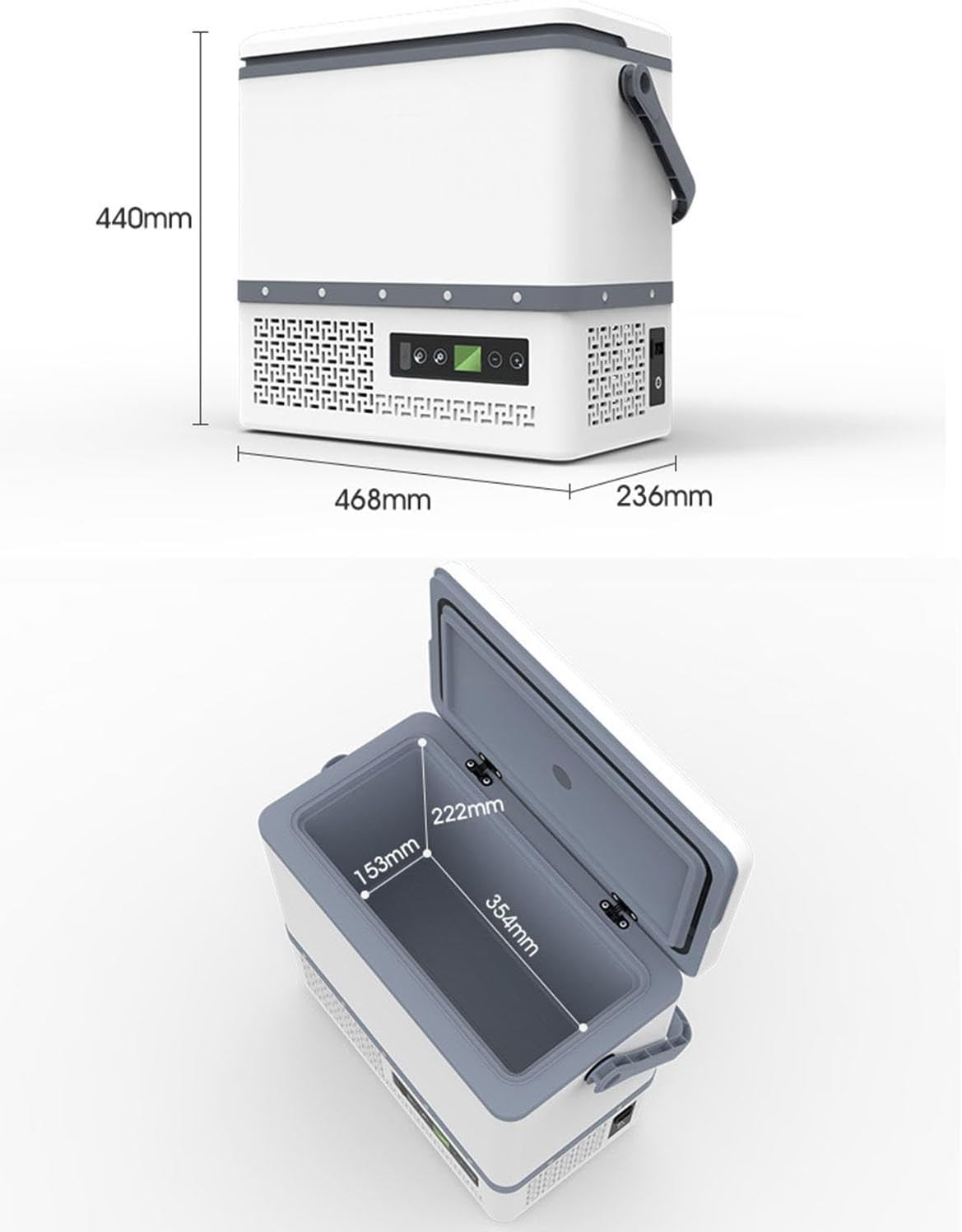 12L Car Refrigerator, 12V/24V/220V Portable Compressor Cooler Electric Fridge Cooler for Car, RV, Truck, Van, Boat for Camping, Travel, Fishing Outdoor -20℃~+20℃