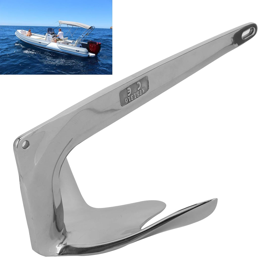 Ymiko 316 Stainless Steel Claw Boat Anchor Boats from 1522 ft Marine Accessories, Premium 4.4 lbs 2 kg Anchor Accessories for Fishing Kayaks, Canoe, Jet Ski, Paddle Board and Small
