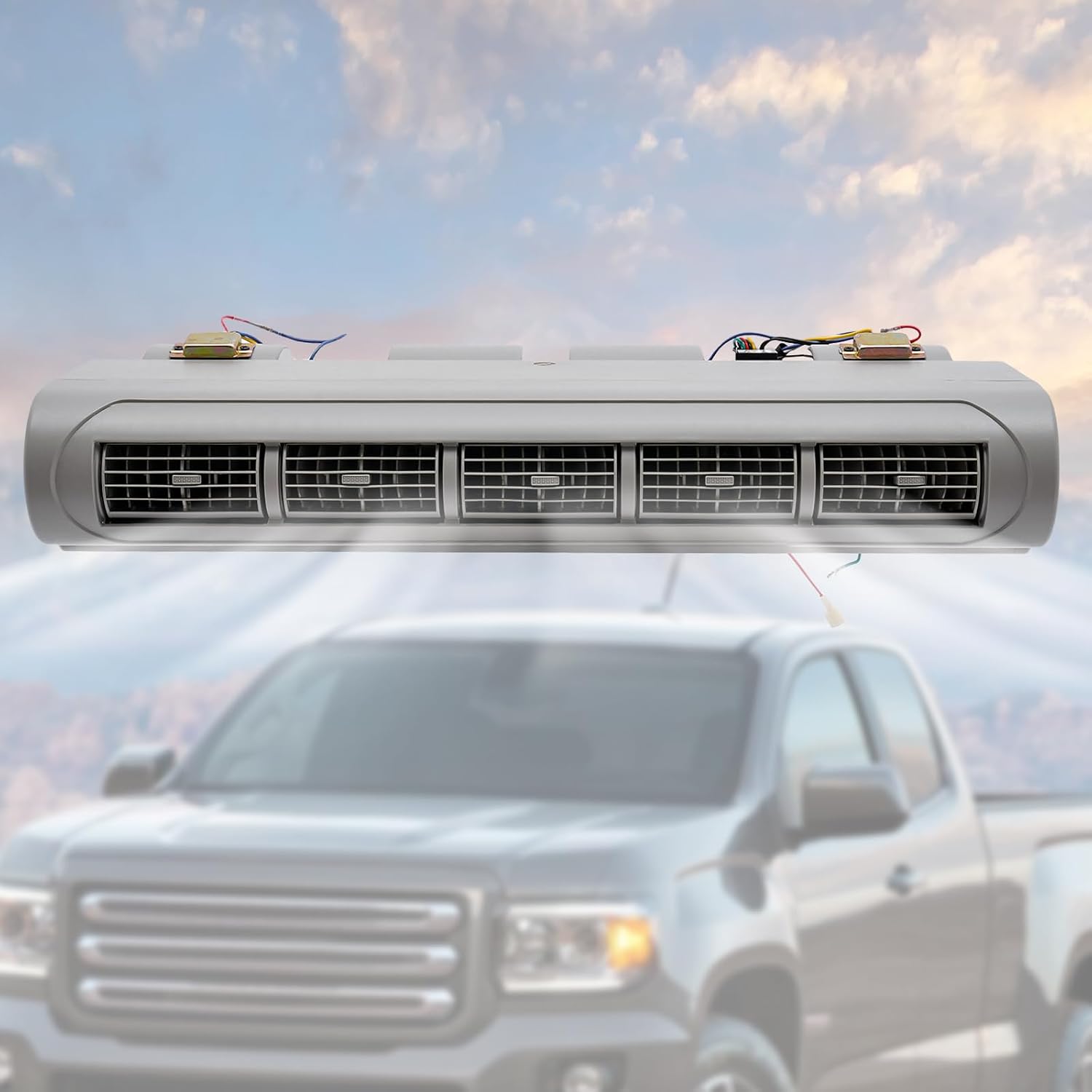 LOYALHEARTDY Car Evaporator, 12V 20697BTU 3 Speed AC 598CFM Universal Underdash Heat AC Unit for Car