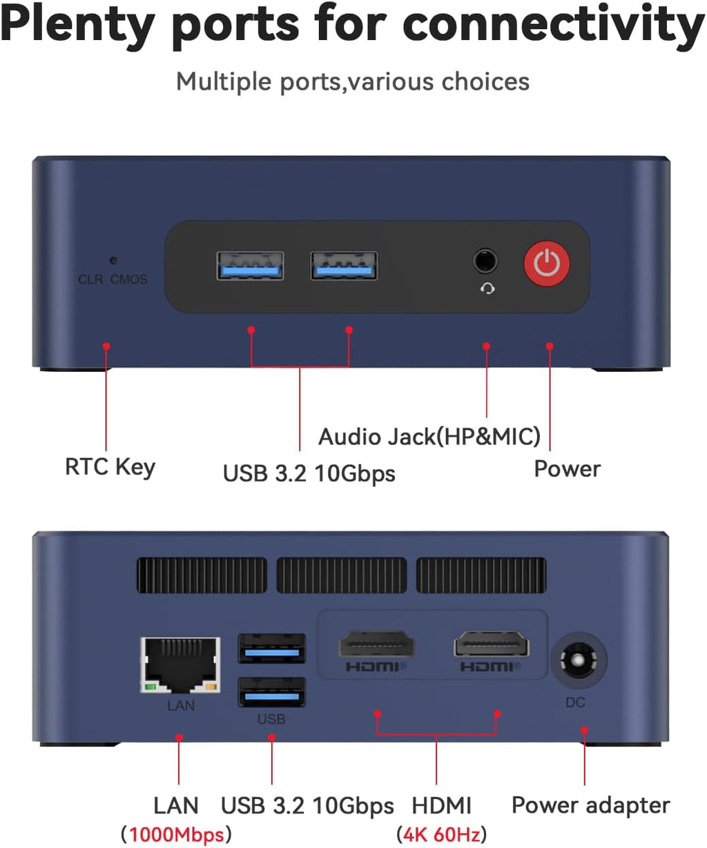 Beelink SER3 Mini PC AMD Ryzen 3 3200U (2C/4T) up to 3.5GHz, 16GB DDR4 2400MT/s 500GB PCIE3.0 SSD Graphics 3core 1200 MHz, Mini Desktop Computer Support Dual HDMI 4K Display/1000Mbps LAN/BT5.0/USB3.2