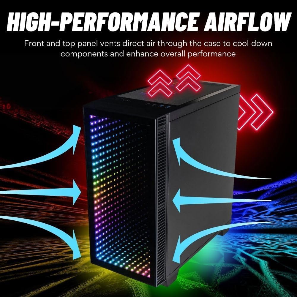 Continuum Micro RTX 5080 16GB, 8-Core AMD Ryzen 7 9700F CPU, 32GB DDR5 RAM, 2TB Gen4 NVMe SSD, Gaming Desktop PC w/Windows 11 Pro, 3-Year Warranty, RGB Keyboard+Mouse, Internal Wi-Fi