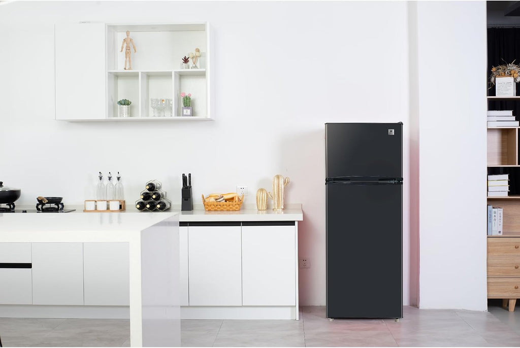 ARCTIC CHEF ACFR741BLACKAMZ6COM Apartment Size-Top Freezer-2 Door Fridge-Adjustable Thermostat Control-Black-7.5 Cubic Feet