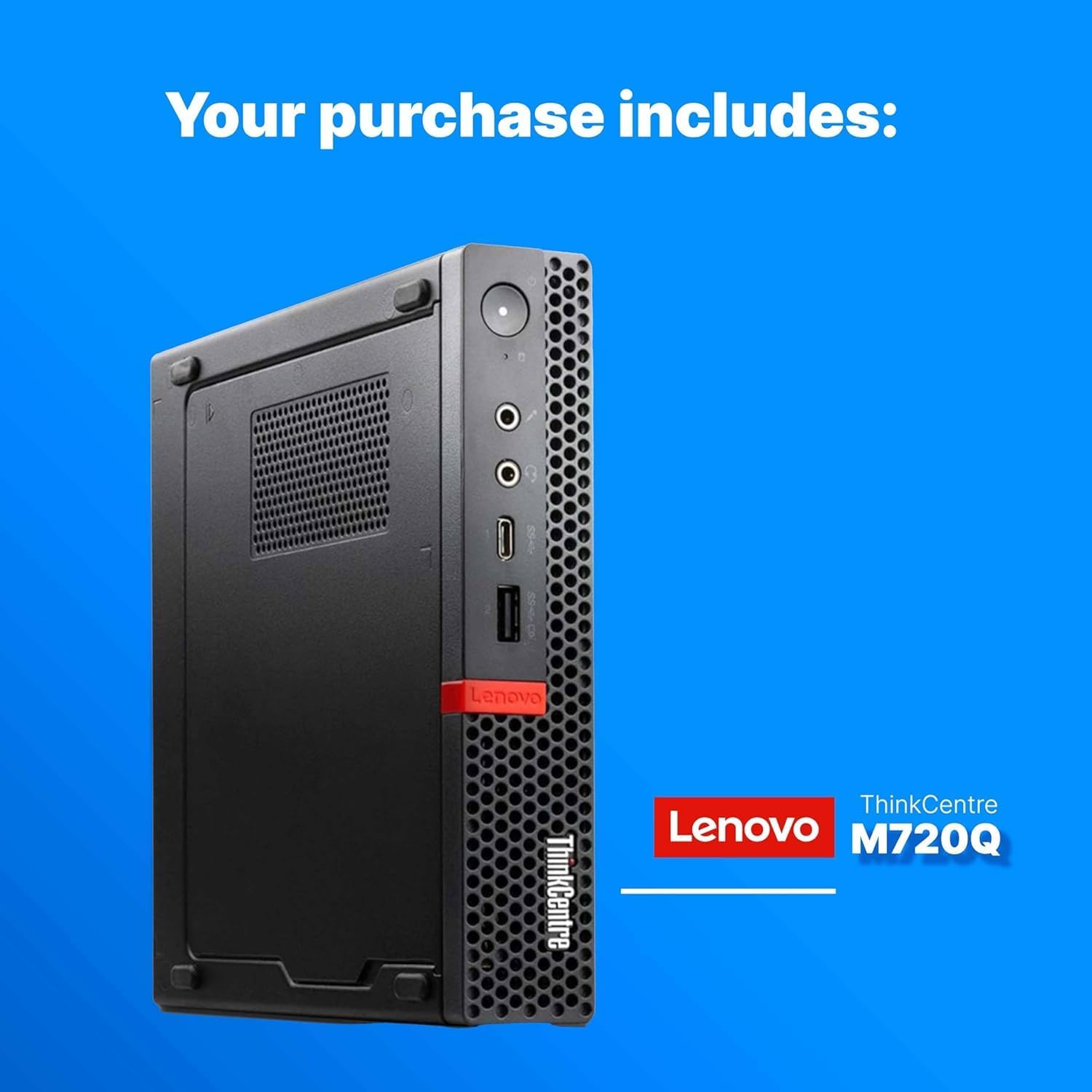Lenovo M720Q ThinkCentre Mini PC | Windows 11 Pro | Intel i5-8400T | 32GB RAM + 1TB NVME | 5G WiFi + BT | Home or Office Micro Desktop Computer (Renewed)