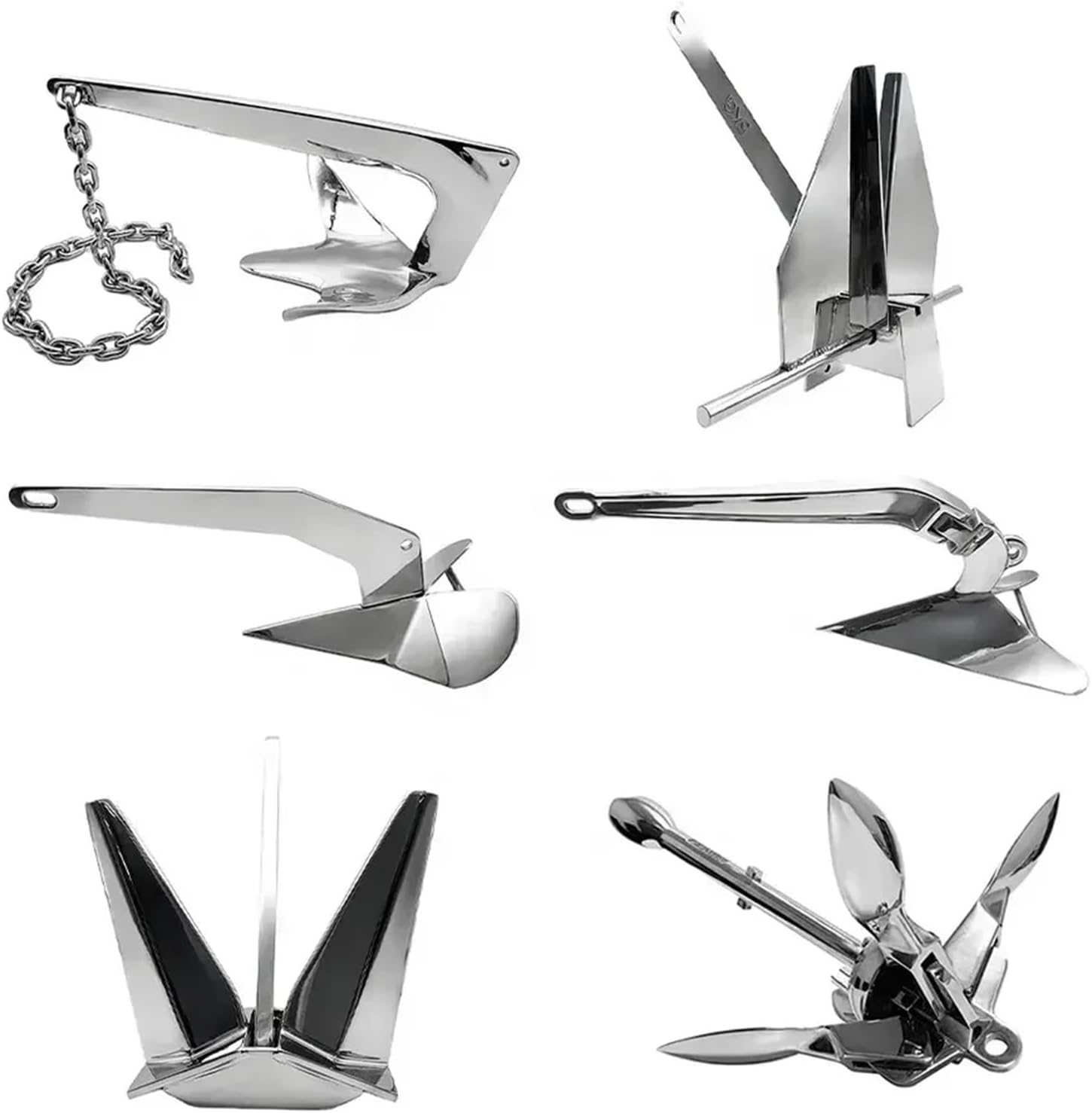 Folding Anchor, Custom Boat Anchors Stainless Steel Anchor Marine Grade Premium 316 5Kgs,for Small Boats Canoe Paddle Boards