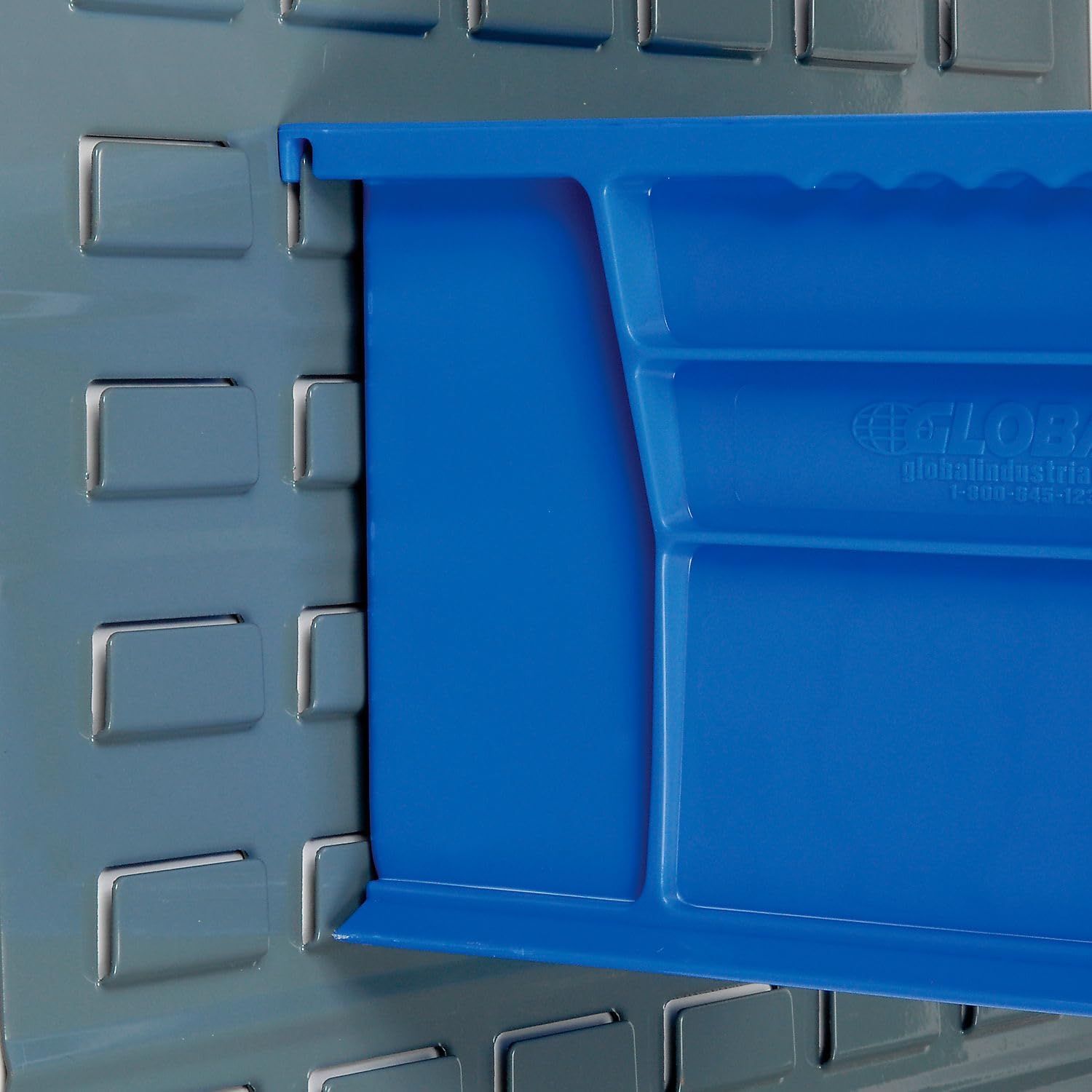 Global Industrial Plastic Hanging & Stacking Bin, 14-3/4'L x 8-1/4'W x 7' H, Blue, Space-Saving Multi-Purpose Storage Bin, 60 lbs Weight Capacity, Lot of 12