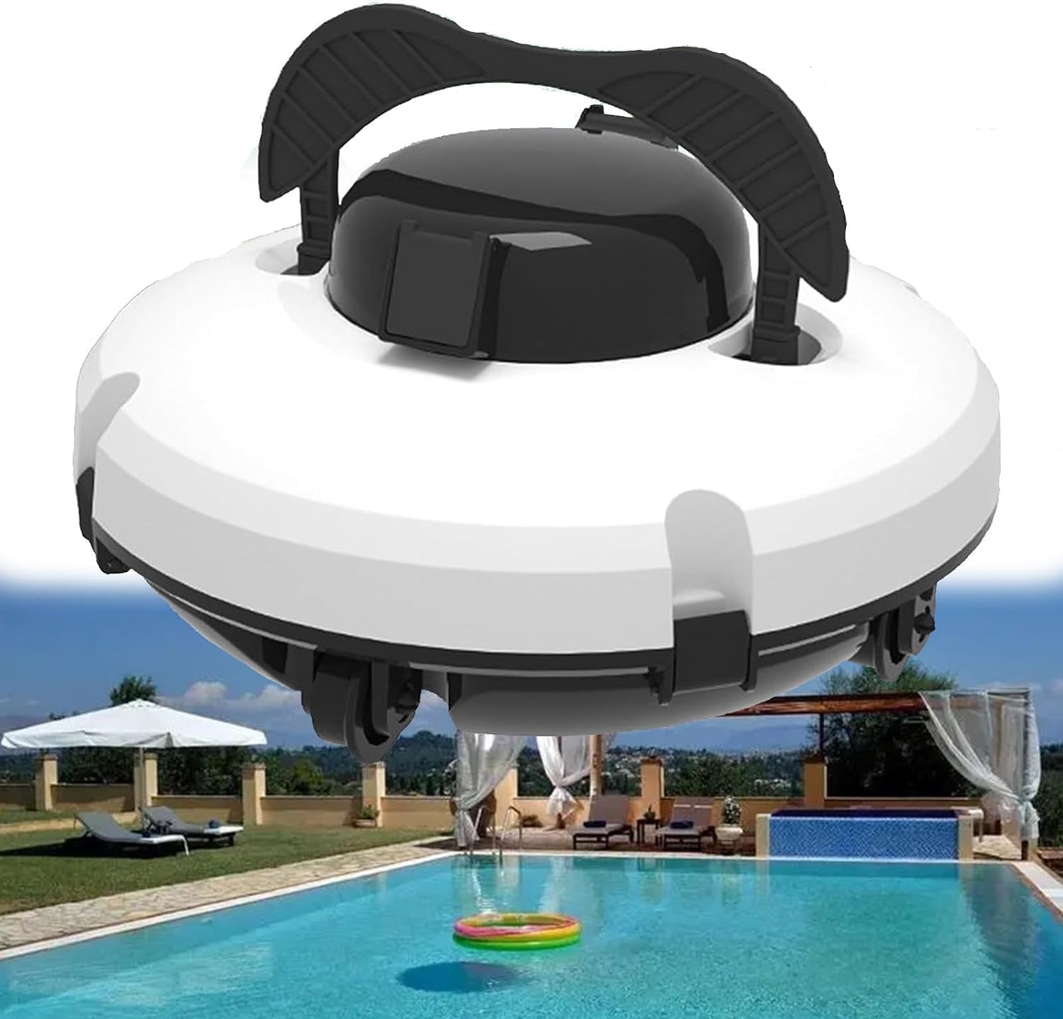 Cordless Robotic Pool Cleaner, Intelligent Cordless Pool Cleaners, Wall Climbing Pool Cleaning Robot, for Above Ground & In-Ground Pools, Fully Automatic Pool Vacuum Cleaner,White