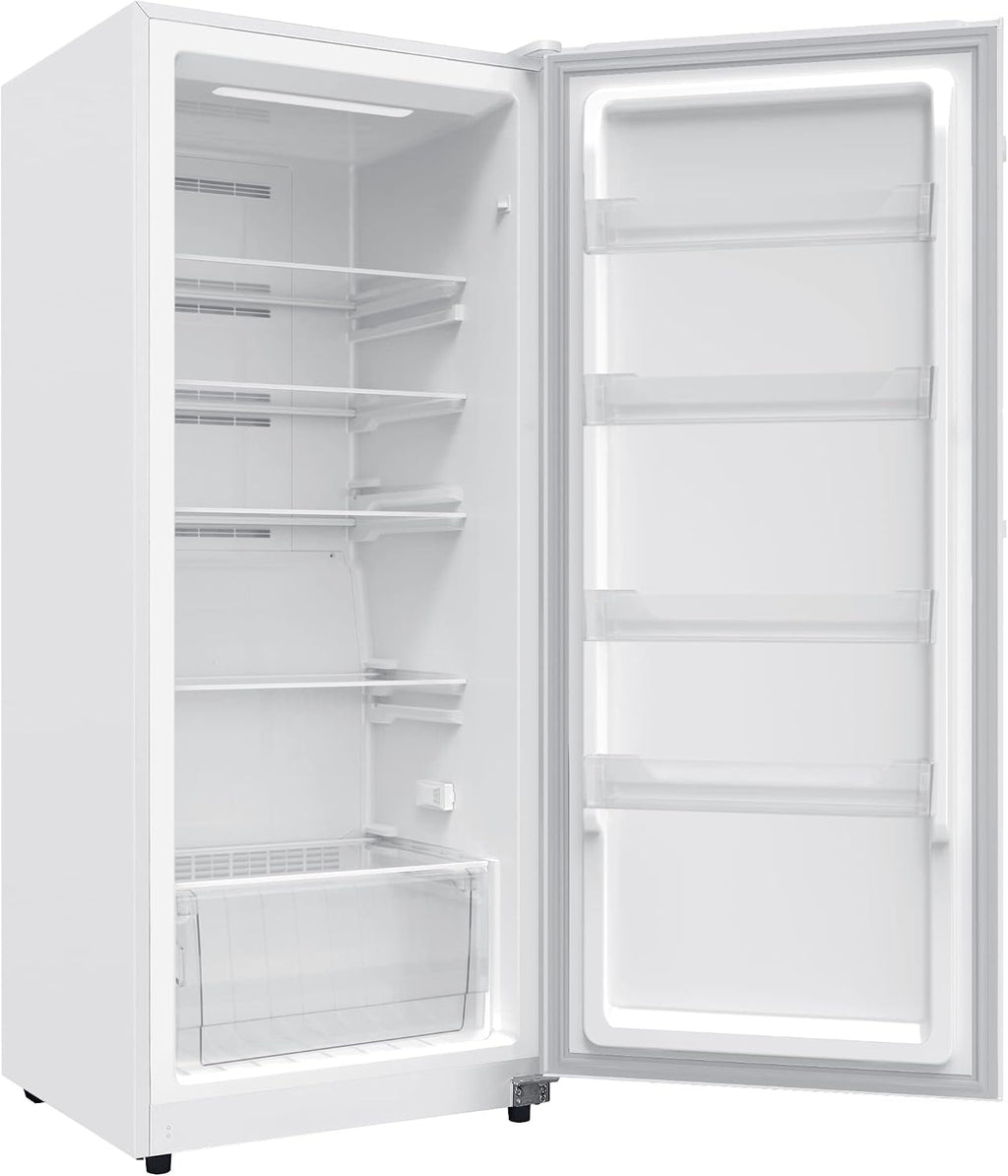 Hamilton Beach HZ4941 14 cu ft Upright Convertible Fridge/Freezer-Frost Free-Reversible Door-Removable Glass Shelves-LED Interior Light, White