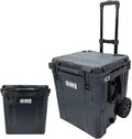 Cubix Outdoors QuadraX 46QT Wheeled Rotomolded Portable Hard Cooler for Camping, Fishing, Beach | Heavy Duty Insulated Ice Chest with Wheels and Handle | Cold Retention 5 Days