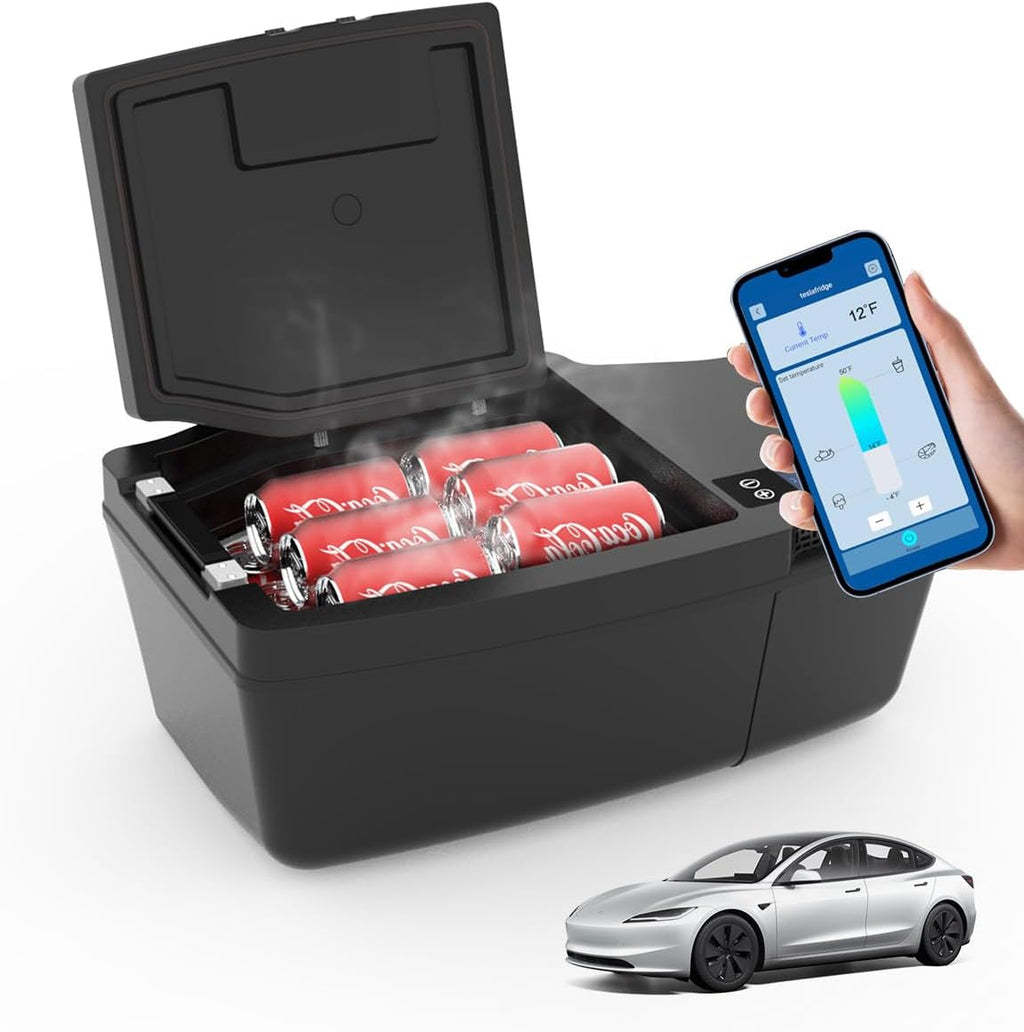 ACOPOWER 12 Volt Car Refrigerator for Tesla Model 3,Tesfridge 21QT Electric Cooler, 12V Fridge APP Control, Portable Freezer Compressor Cooler,-4°F to 68°F,for Outdoor,Travel,Camping, Picnic