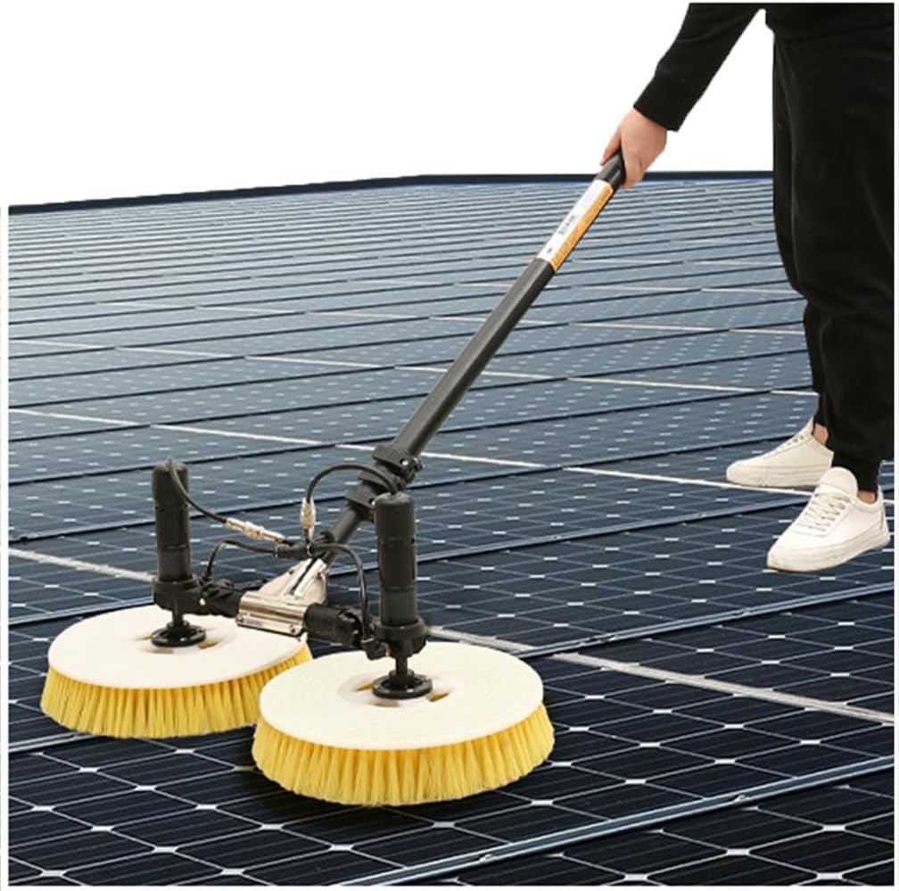 Cleaning Washing Brush,Double Head Automatic Solar Panel Cleaning Tool with 7.5m Pole Kit,Solar Cleaner Robot