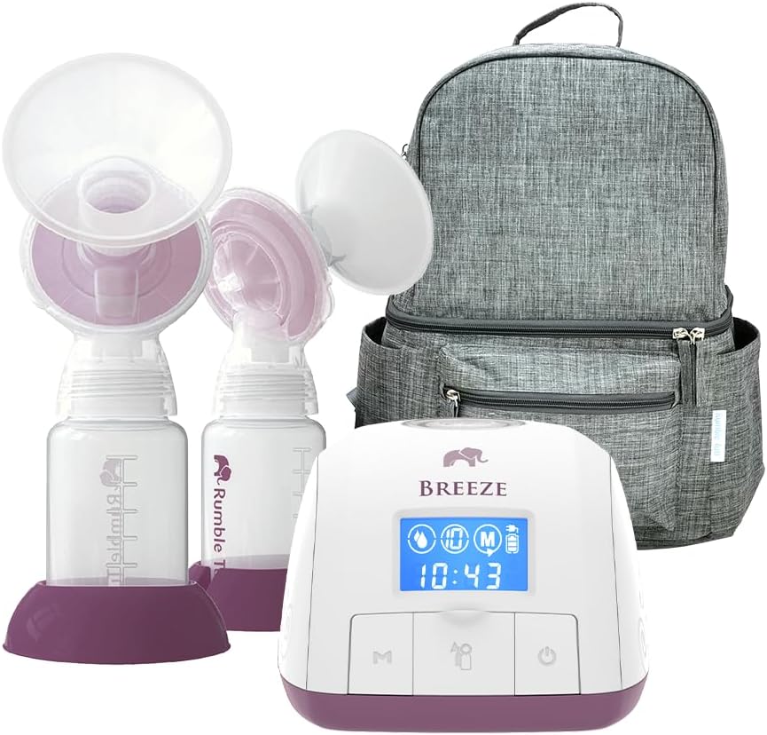 Rumble Tuff Breeze Electric Breast Pump with Flo-1 Collection Kits and Cooler Backpack