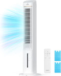 TOSOT Evaporative Air Cooler, 43' Tower Fan Oscillating 80°, 3 Speed Quiet Cooling Fan with 2 Ice Packs, Remote Control, Removable 4L Water Tank, Mist Floor Fan for Home Bedroom