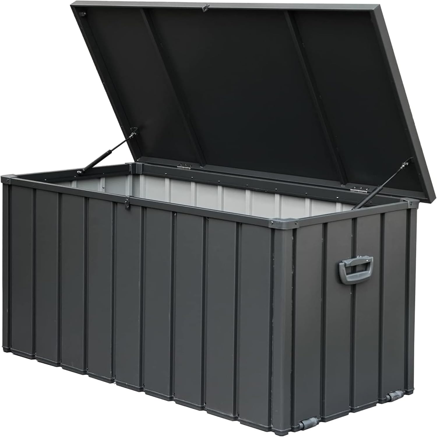 200 Gallon Outdoor Storage Deck Box Waterproof,Lockable UV Resistant Container Large Patio Storage Bin for Patio Outside Furniture Cushions,Pillows,Garden Tools (Dark Gray)