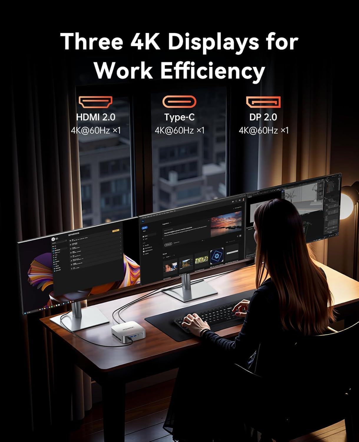 ACEMAGIC Mini PC Gaming AMD Ryzen 7 7735HS 11 Pro (Up to 4.75GHz) 24GB RAM 1TB SSD, Radeon Triple 4K Display Mini Computers Desktop Micro Small Pc for Gaming/Office 3.2Type-C/LAN 2.5G/BT5.2 Black