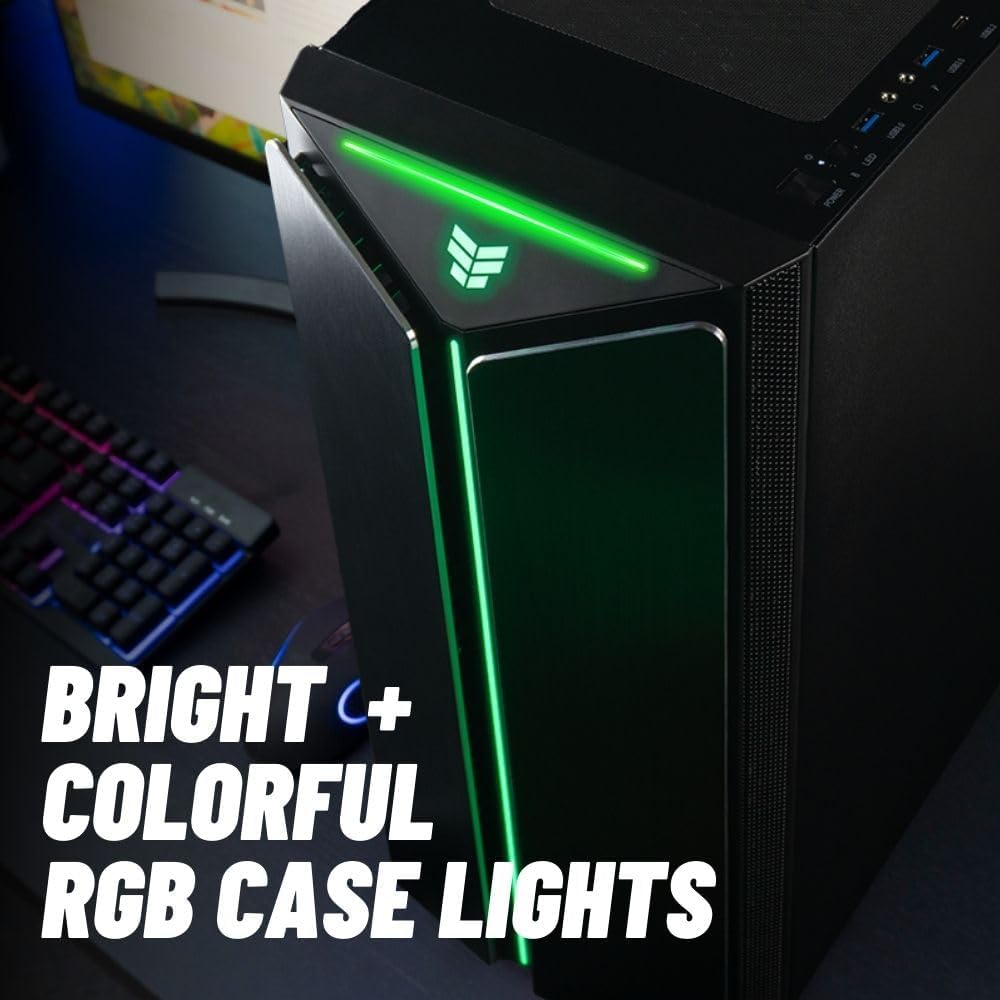 Mantis V2 - RTX 5080, Ryzen 7 7800X3D, 32GB DDR5 RAM, 2TB NVMe Gen4 SSD, Gaming Desktop PC w/Windows 11 Pro, 3-Year Warranty, RGB Gamer Keyboard+Mouse, Internal Wi-Fi 7, RJ45, 3X DP & HDMI
