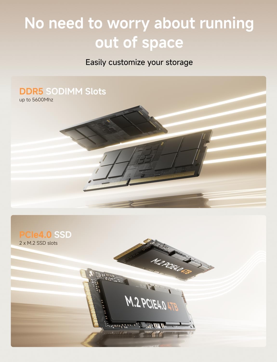 MINISFORUM Mini PC UM760 Slim, AMD Ryzen 5 7640HS Processor(6C/12T, Up to 5.0GHz), 16GB DDR5 RAM & 1TB PCIe 4.0 SSD Mini Computer, Support 8K@60Hz HDMI 2.1/USB4 Output, WIFI6E/BT5.3/Auto Power On