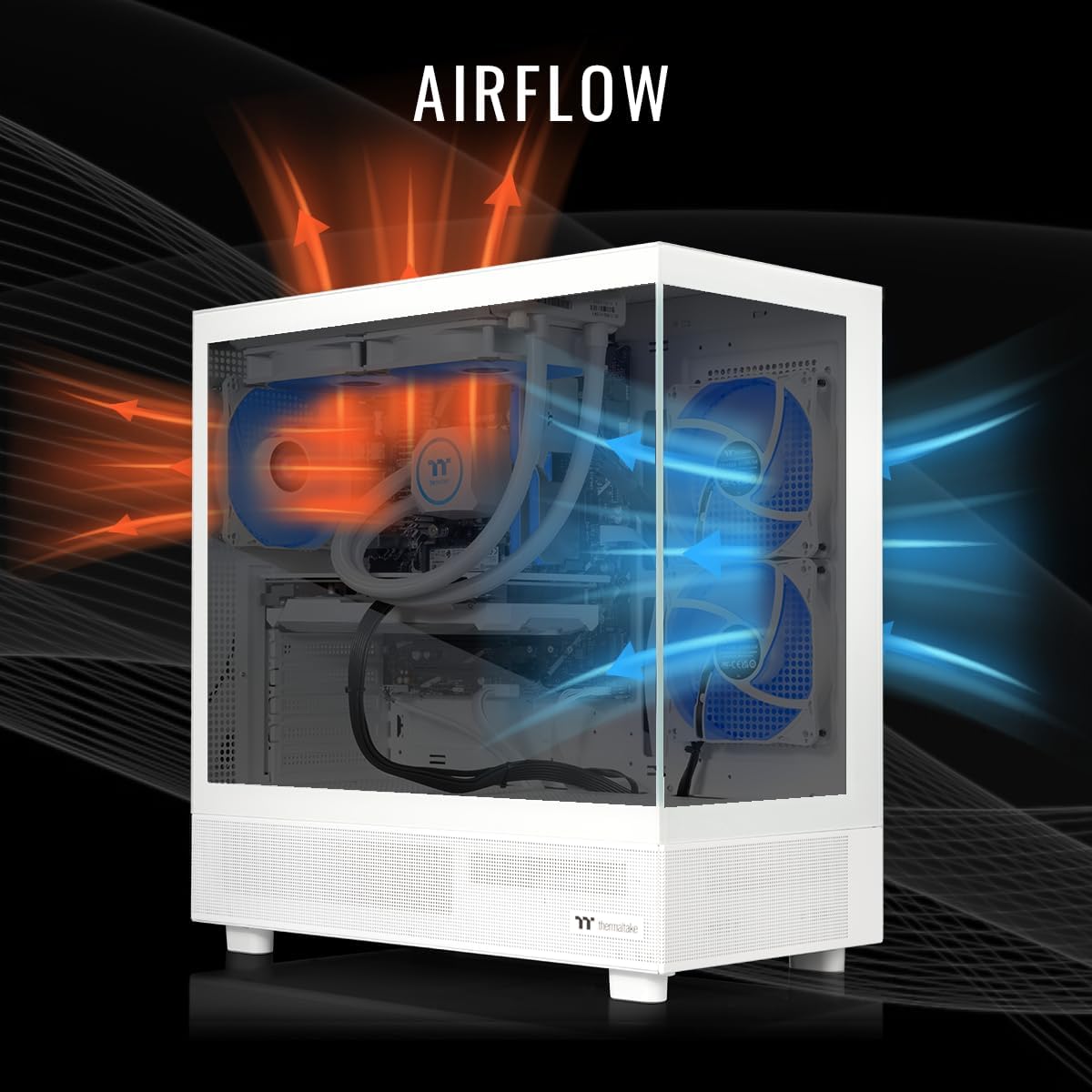 Thermaltake LCGS View 7896XS-270 Gaming Desktop (AMD Ryzen™ 7 7800X3D, ToughRam 32GB DDR5 6000MT/s RGB Memory, AMD Radeon™ RX 9060 XT 16GB, 1TB NVMe M.2, WiFi, Windows 11) V27S-B65K-96X-LCS