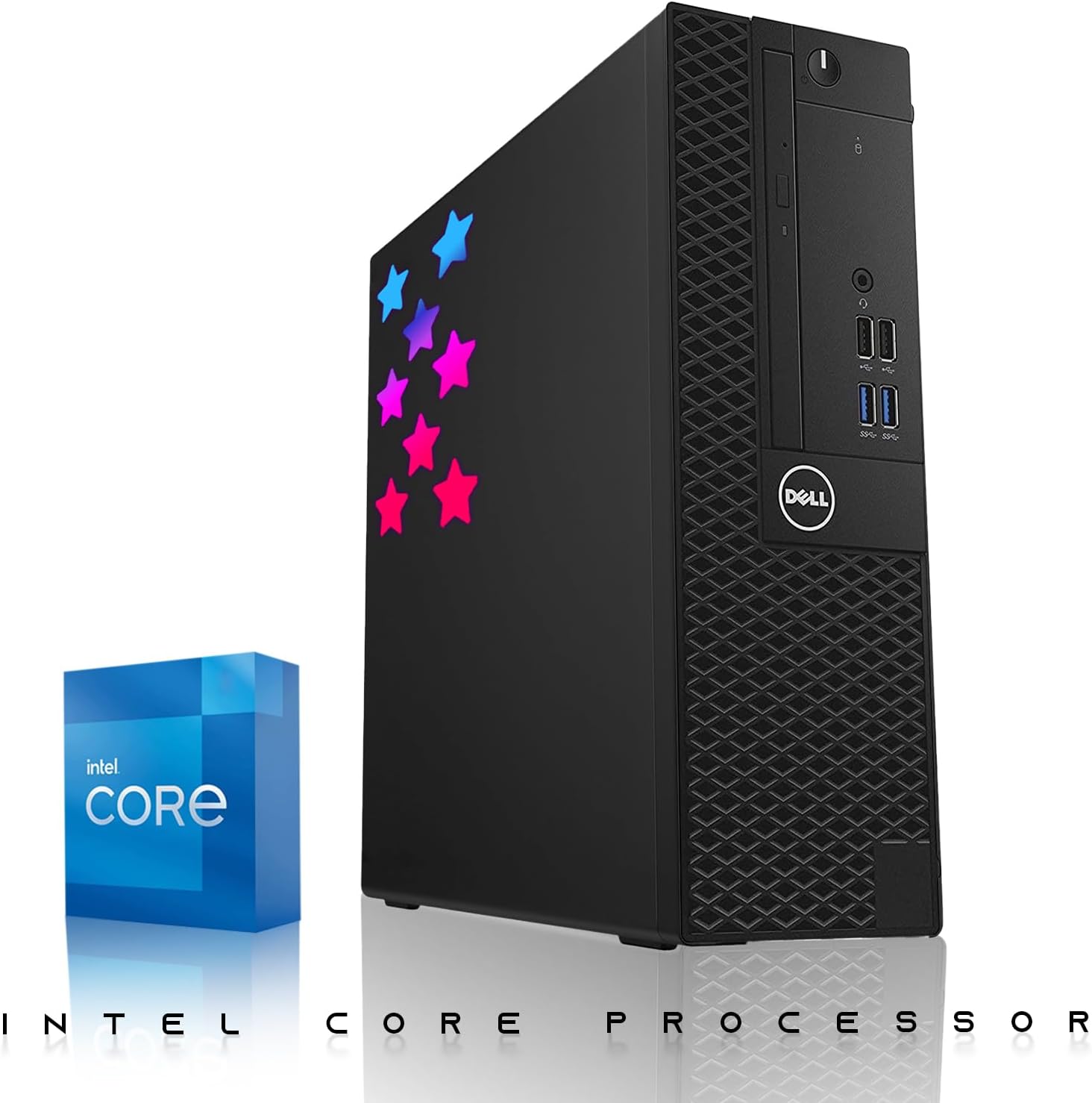 Dell Desktop PC Gaming Bundle - Intel Core i7, 16GB RAM, 512GB SSD, GT 730, RGB Keyboard with AI-Enabled Copilot Key, Mouse, RGB Headphone, Webcam, Wi-Fi, Windows 11 Pro (Renewed)