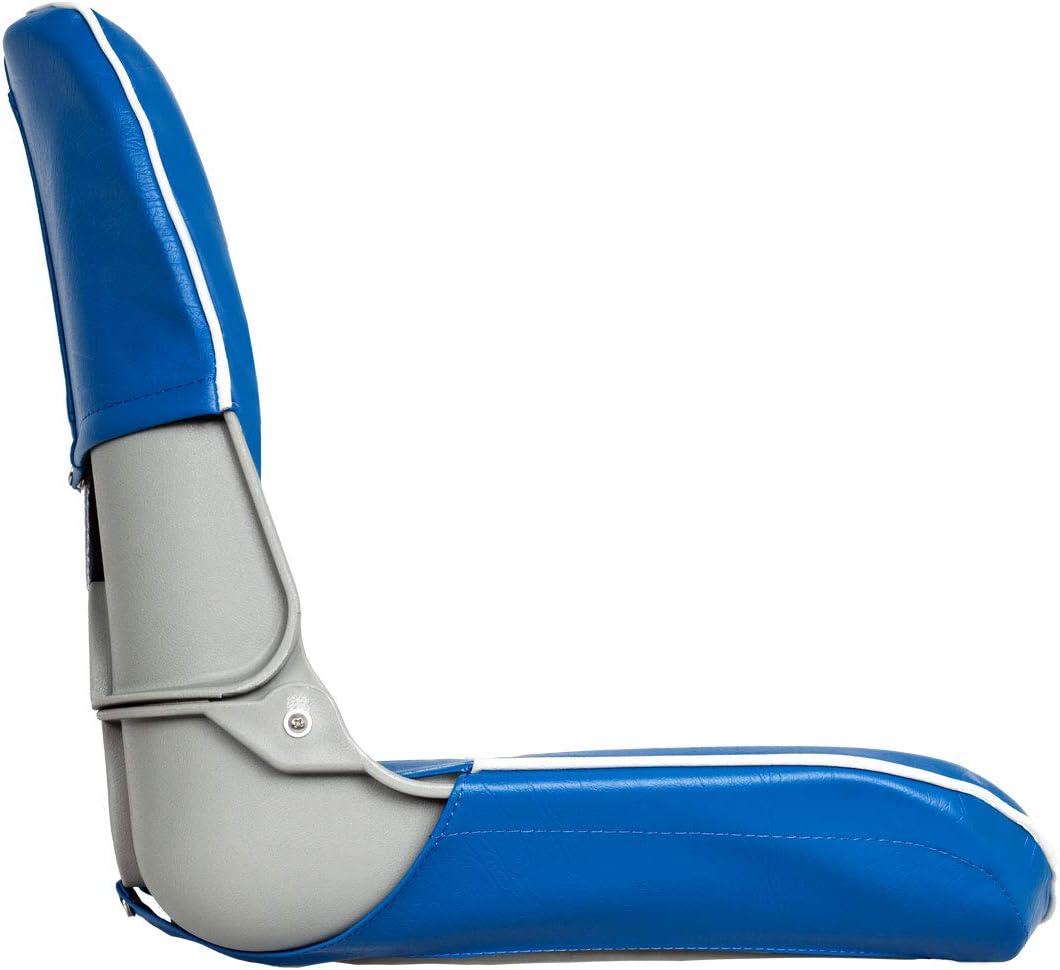 Oceansouth Skipper folding boat seat (Blue/White) seat boat fishing seats canoe with back support paddleboard kayak cushion covers waterproof cushions swivel bobber jon bass accessories mount base