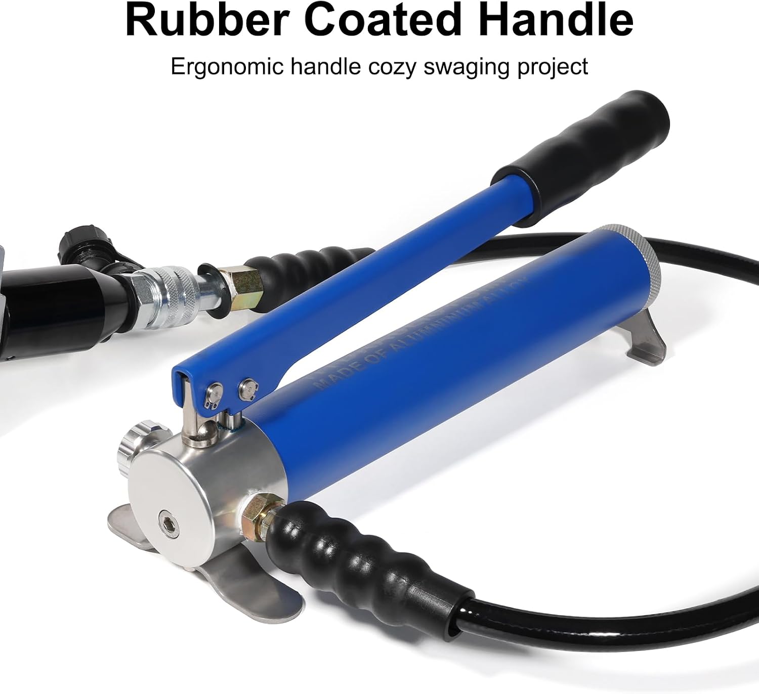 Brileine Hydraulic AC Hose Crimper with 7 Sets of Dies, Handheld Hydraulic Hose Crimping Tool for A/C Hose & A/C Fittings (Portable AC Hose Crimper)